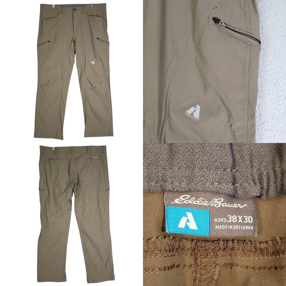 Eddie Bauer Cargo Pants Men’s Size 38x30 First Ascent Brown Flat Front
